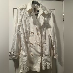 NWT- GAP Premium Khaki Cream Trench Pea Coat